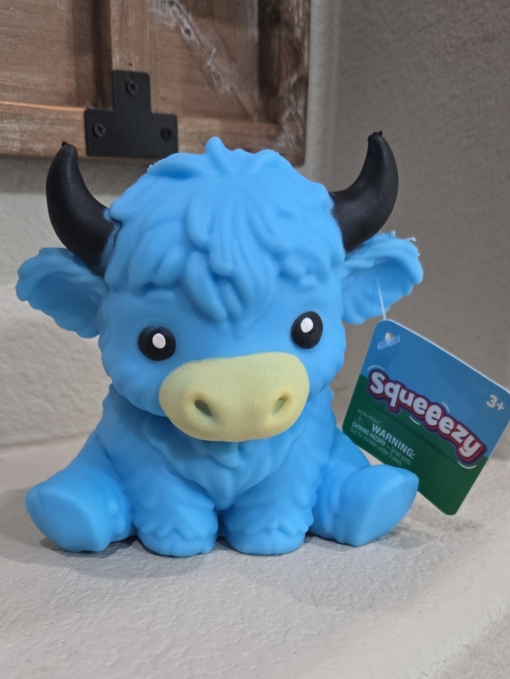 New Squeezy Blue Hyland Cow Squidhi Toy.